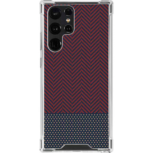 Blocked Polka Dot Chevron Galaxy S24 Ultra Clear Case
