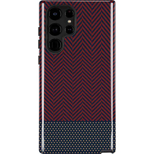 Blocked Polka Dot Chevron Galaxy S24 Ultra Impact Case