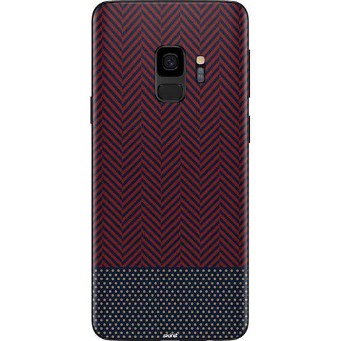 Blocked Polka Dot Chevron Galaxy S9 Skin
