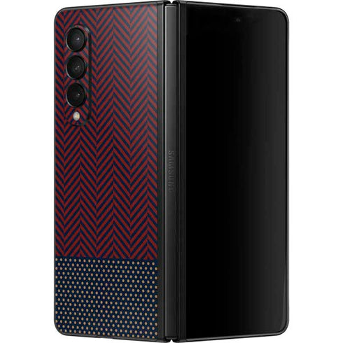 Blocked Polka Dot Chevron Galaxy Z Fold3 5G Skin