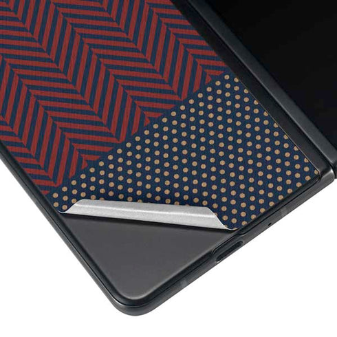 Blocked Polka Dot Chevron Galaxy Z Fold3 5G Skin