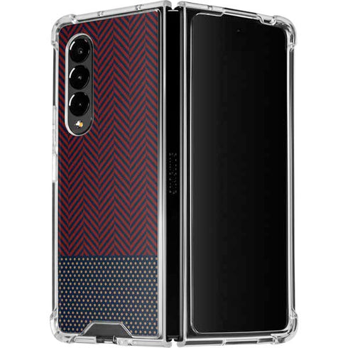 Blocked Polka Dot Chevron Galaxy Z Fold4 5G Clear Case