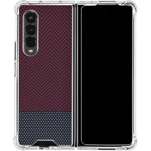 Blocked Polka Dot Chevron Galaxy Z Fold4 5G Clear Case
