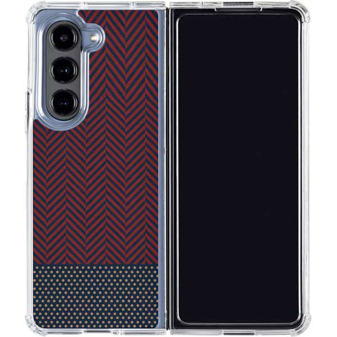 Blocked Polka Dot Chevron Galaxy Z Fold5 5G Clear Case