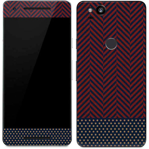 Blocked Polka Dot Chevron Google Pixel 2 Skin
