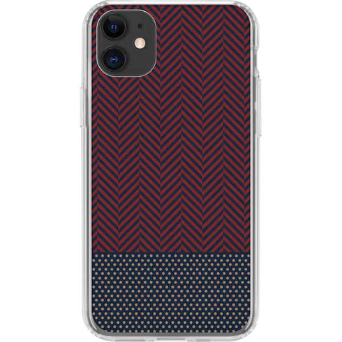 Blocked Polka Dot Chevron iPhone 11 Clear Case
