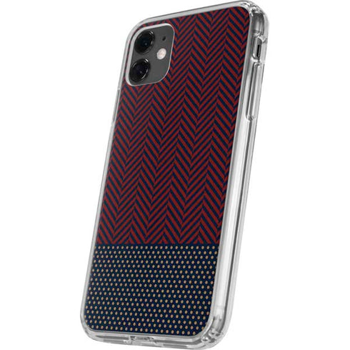 Blocked Polka Dot Chevron iPhone 11 Clear Case