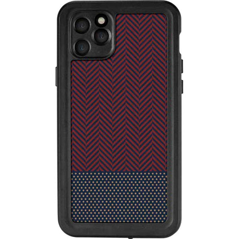 Blocked Polka Dot Chevron iPhone 11 Pro Max Waterproof Case