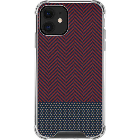 Blocked Polka Dot Chevron iPhone 12 Clear Case