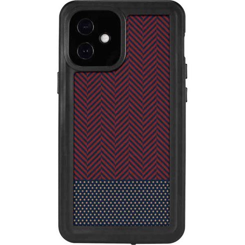 Blocked Polka Dot Chevron iPhone 12 Mini Waterproof Case