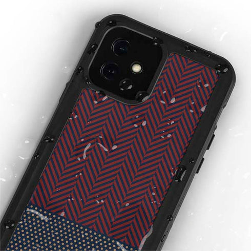 Blocked Polka Dot Chevron iPhone 12 Mini Waterproof Case