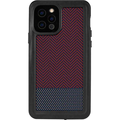 Blocked Polka Dot Chevron iPhone 12 Pro Waterproof Case