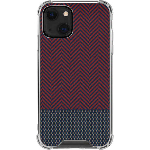 Blocked Polka Dot Chevron iPhone 13 Mini Clear Case