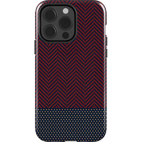 Blocked Polka Dot Chevron iPhone 13 Pro Impact Case