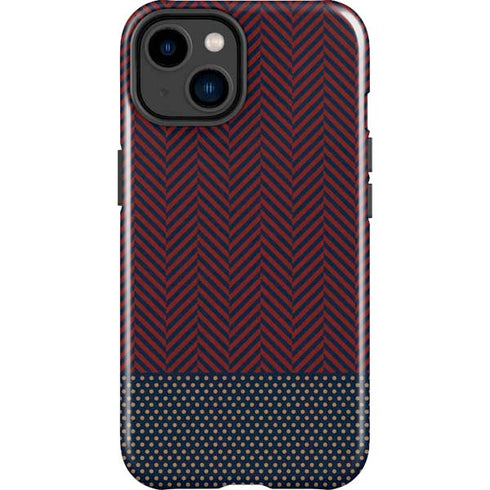 Blocked Polka Dot Chevron iPhone 15 Plus Impact Case