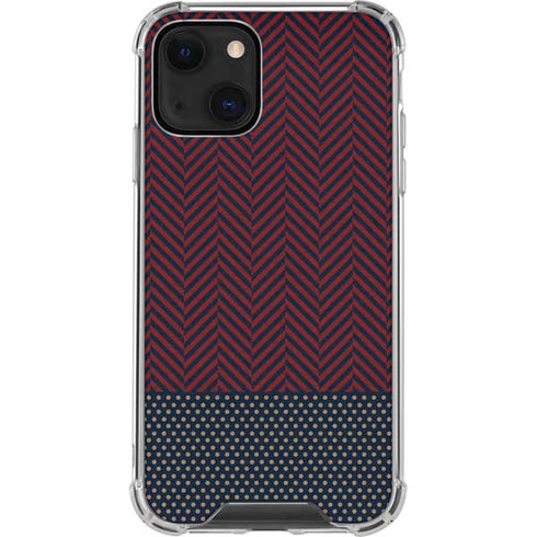 Blocked Polka Dot Chevron iPhone 14 Plus Clear Case