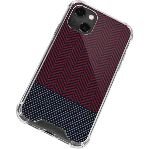 Blocked Polka Dot Chevron iPhone 14 Plus Clear Case