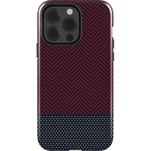 Blocked Polka Dot Chevron iPhone 14 Pro Impact Case