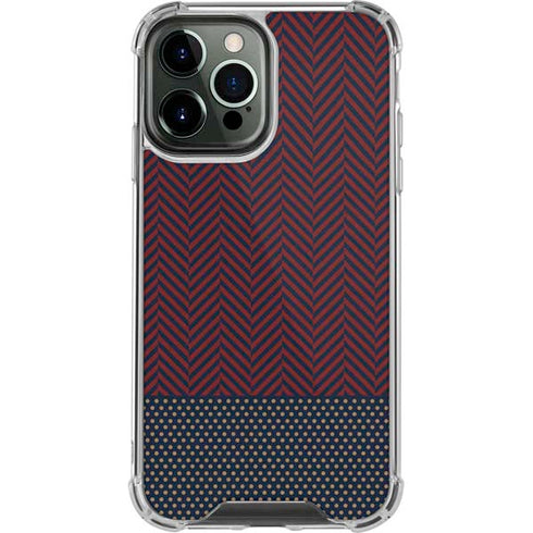 Blocked Polka Dot Chevron iPhone 14 Pro Max Clear Case
