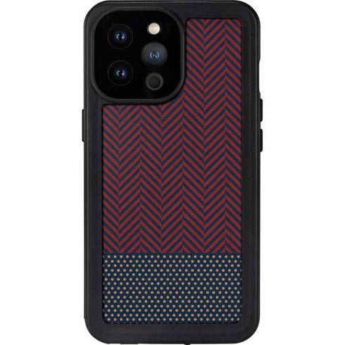 Blocked Polka Dot Chevron iPhone 14 Pro Max Waterproof Case