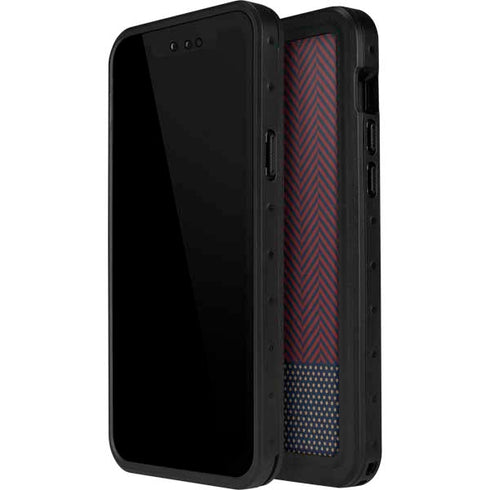 Blocked Polka Dot Chevron iPhone 14 Pro Max Waterproof Case