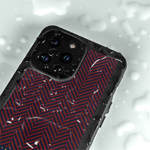 Blocked Polka Dot Chevron iPhone 14 Pro Max Waterproof Case