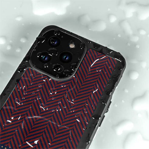 Blocked Polka Dot Chevron iPhone 14 Pro Waterproof Case