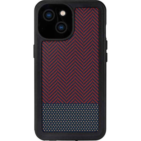 Blocked Polka Dot Chevron iPhone 15 Waterproof Case