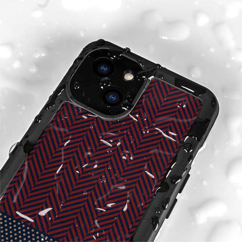 Blocked Polka Dot Chevron iPhone 15 Waterproof Case