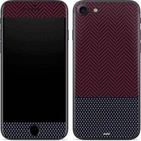 Blocked Polka Dot Chevron iPhone 8 Skin