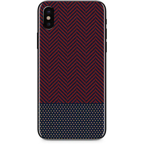 Blocked Polka Dot Chevron iPhone X Skin