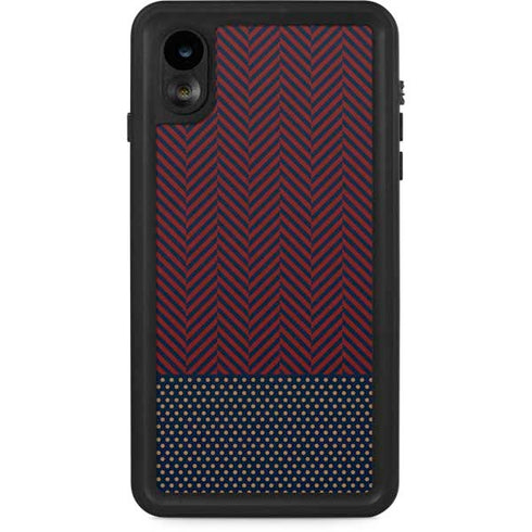 Blocked Polka Dot Chevron iPhone XR Waterproof Case