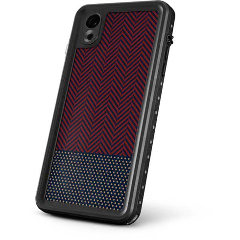 Blocked Polka Dot Chevron iPhone XR Waterproof Case