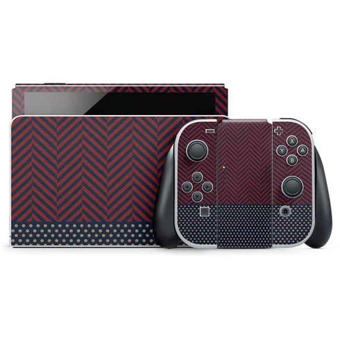 Blocked Polka Dot Chevron Nintendo Switch OLED (2021) Skin