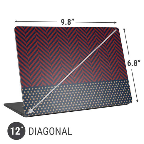 Blocked Polka Dot Chevron Universal Laptop 12in (9.8 x 6.8in) Skin