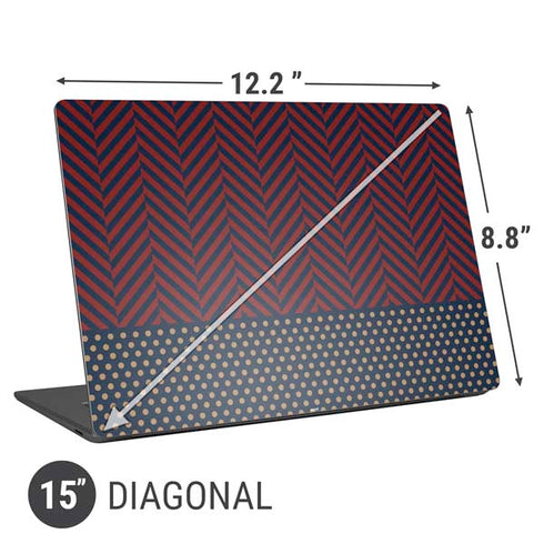 Blocked Polka Dot Chevron Universal Laptop 15in (12.2 x 8.8in) Skin