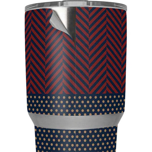 Blocked Polka Dot Chevron Yeti 30oz Rambler Tumbler Skin