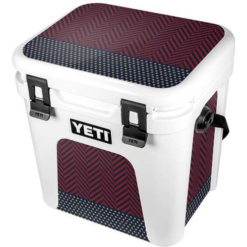 Blocked Polka Dot Chevron YETI Roadie 24 Hard Cooler Skin