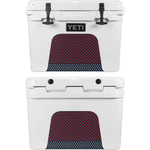 Blocked Polka Dot Chevron YETI Tundra 35 Hard Cooler Skin