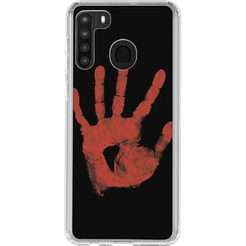 Bloody Handprint Galaxy A21 Clear Case
