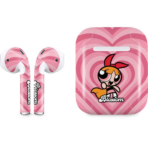 Cartoon Network Powerpuff Girls Blossom Pink Hearts Apple AirPods Skin