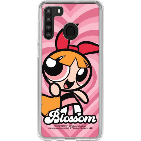 Cartoon Network Powerpuff Girls Blossom Pink Hearts Galaxy A21 Clear Case