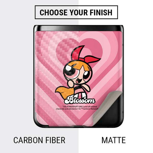 Cartoon Network Powerpuff Girls Blossom Pink Hearts Galaxy Z Flip Skin
