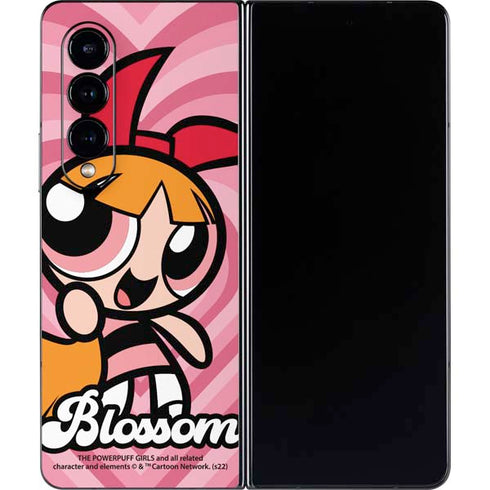 Cartoon Network Powerpuff Girls Blossom Pink Hearts Galaxy Z Fold4 5G Skin