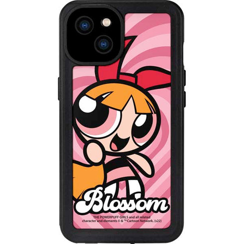 Cartoon Network Powerpuff Girls Blossom Pink Hearts iPhone 15 Plus Waterproof Case