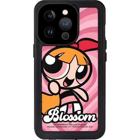 Cartoon Network Powerpuff Girls Blossom Pink Hearts iPhone 15 Pro Waterproof Case