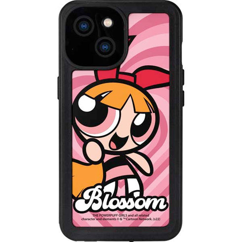 Cartoon Network Powerpuff Girls Blossom Pink Hearts iPhone 15 Waterproof Case