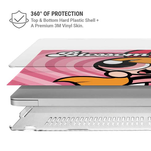 Cartoon Network Powerpuff Girls Blossom Pink Hearts MacBook Air 15in (2023-2025) Case plus Skin
