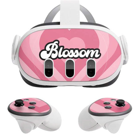 Cartoon Network Powerpuff Girls Blossom Pink Hearts Meta Quest 3 Skin