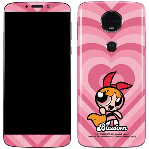 Cartoon Network Powerpuff Girls Blossom Pink Hearts Moto E5 Plus Skin